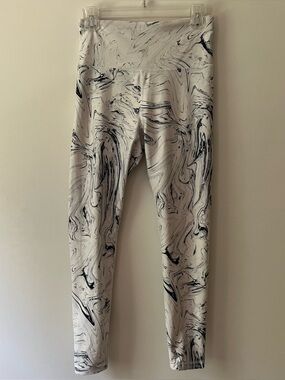 Balance Collection High Waisted Leggings Medium White Marble Pilates Yoga
